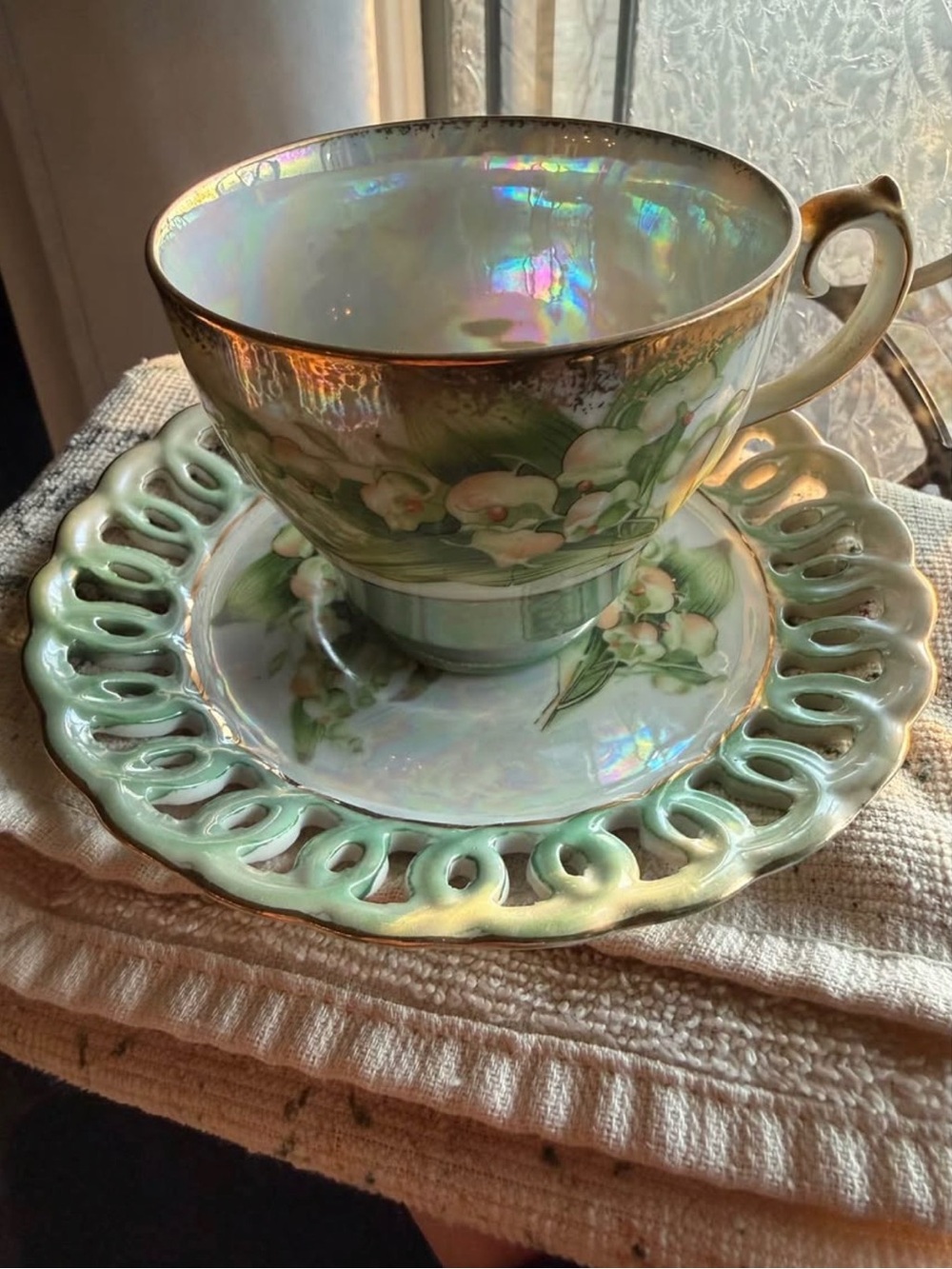 Vintage 1950s Japan Porcelain Lily of the Valley Lusterware 38 piece set